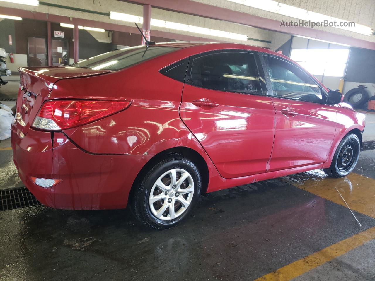 2013 Hyundai Accent Gls Burgundy vin: KMHCT4AE7DU496432