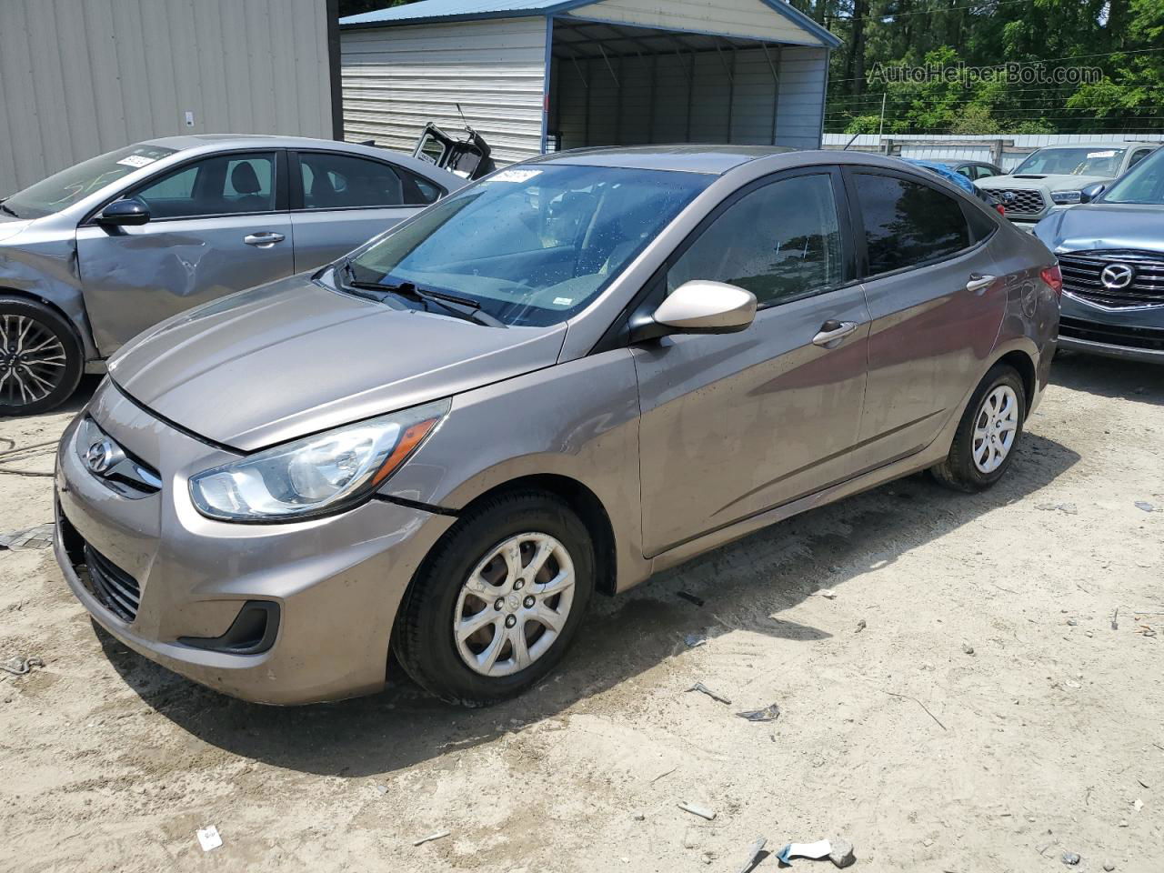 2013 Hyundai Accent Gls Желто-коричневый vin: KMHCT4AE7DU521992