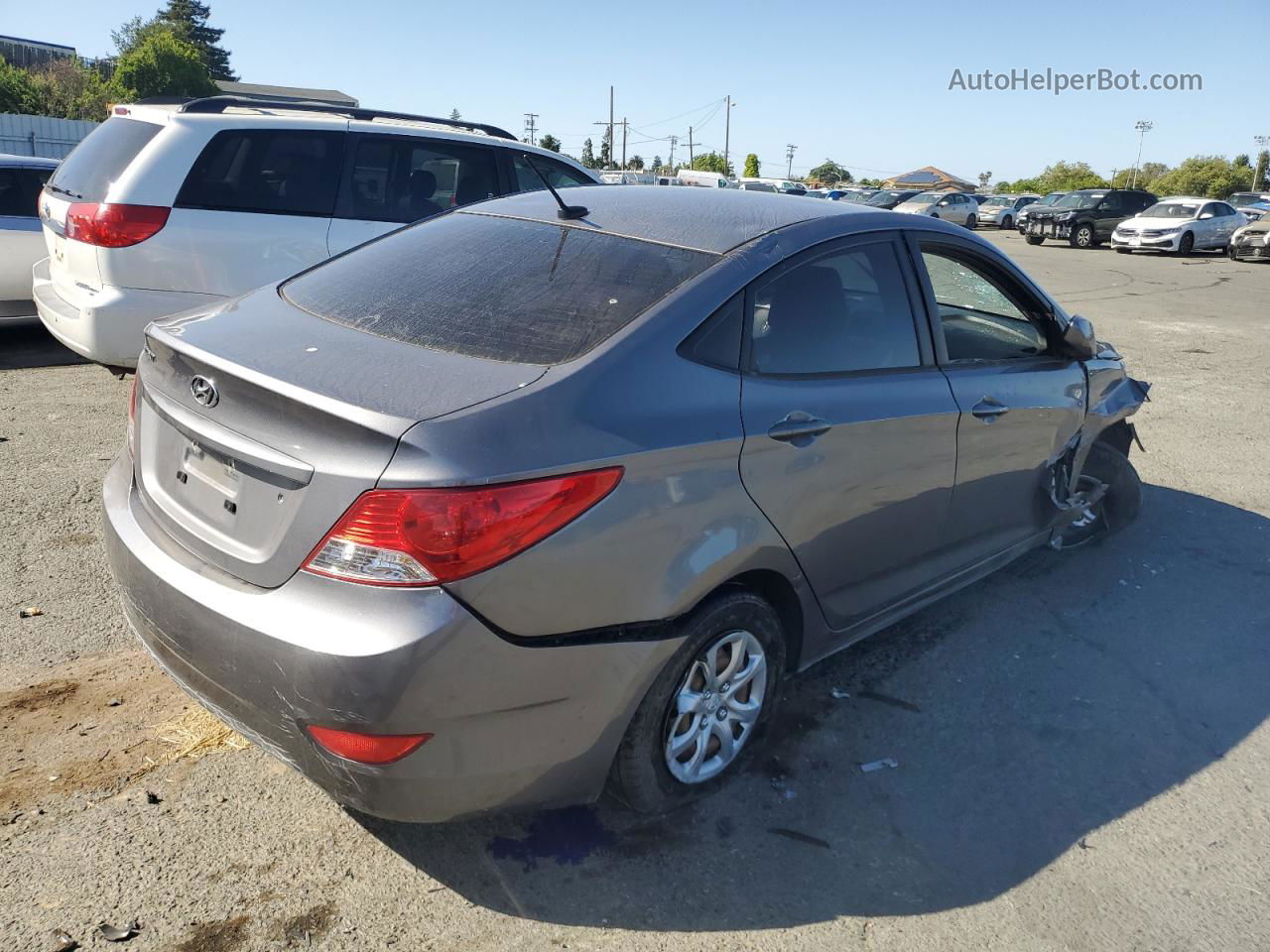 2014 Hyundai Accent Gls Серый vin: KMHCT4AE7EU696518