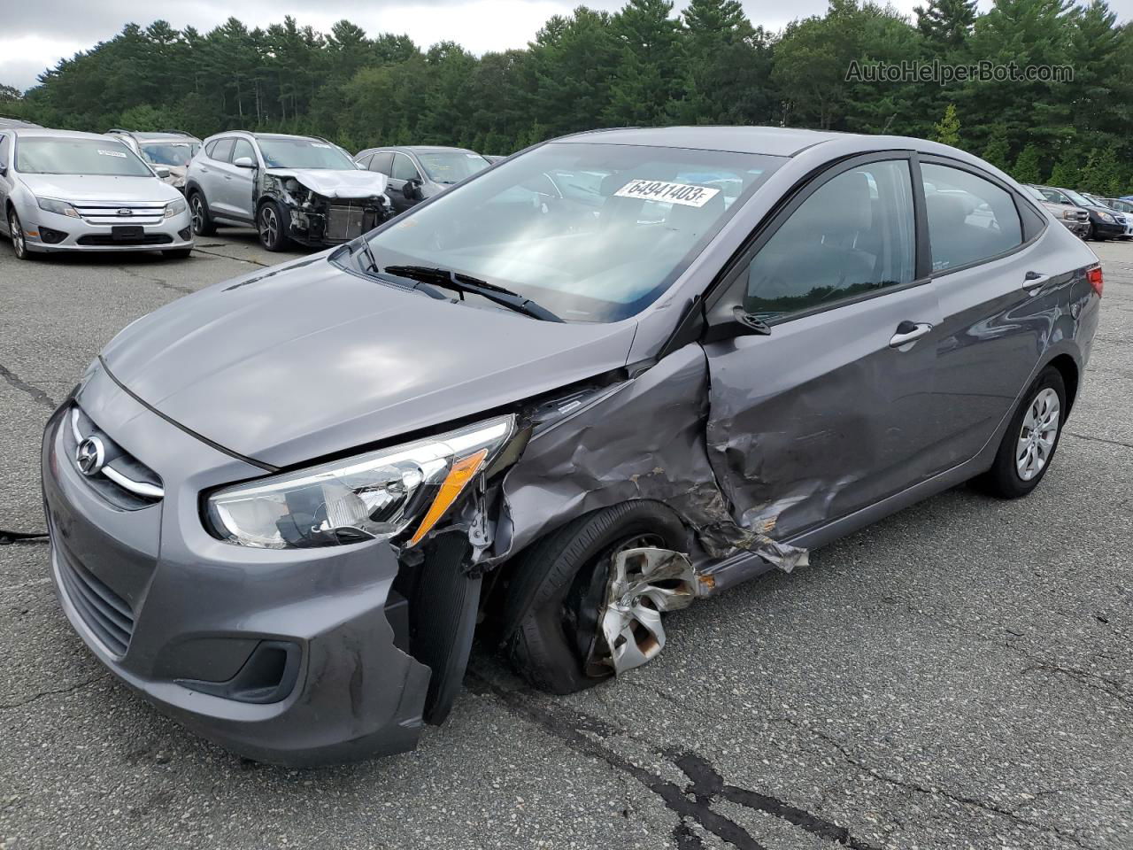 2015 Hyundai Accent Gls Gray vin: KMHCT4AE7FU799858