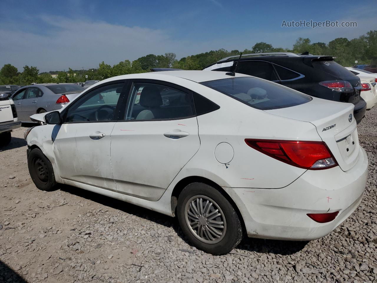 2015 Hyundai Accent Gls White vin: KMHCT4AE7FU854485