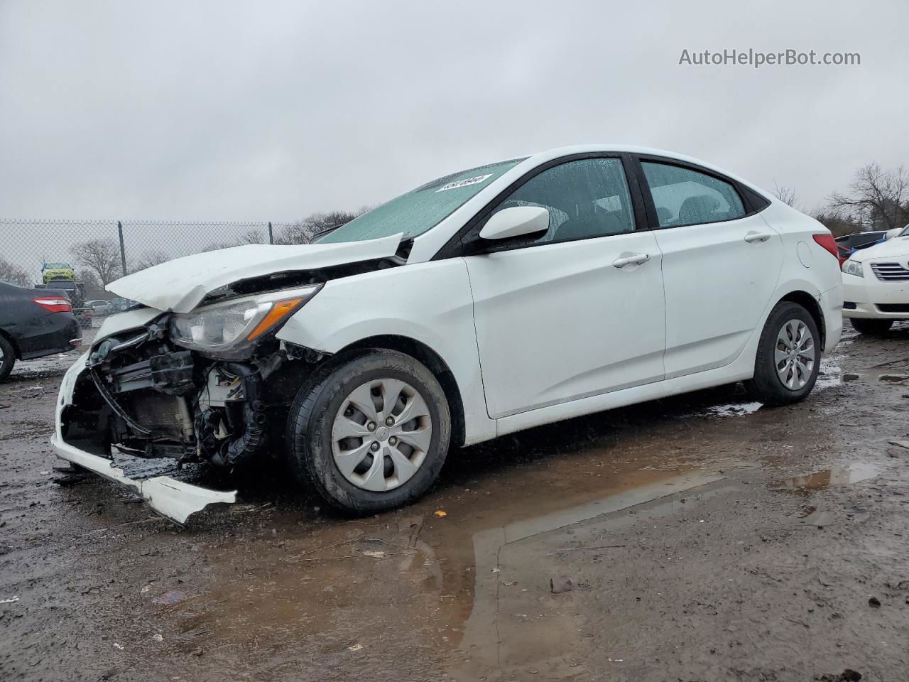 2015 Hyundai Accent Gls White vin: KMHCT4AE7FU878494