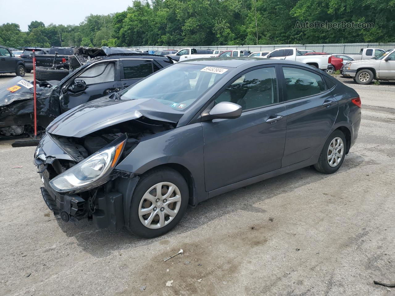 2013 Hyundai Accent Gls Gray vin: KMHCT4AE8DU272795