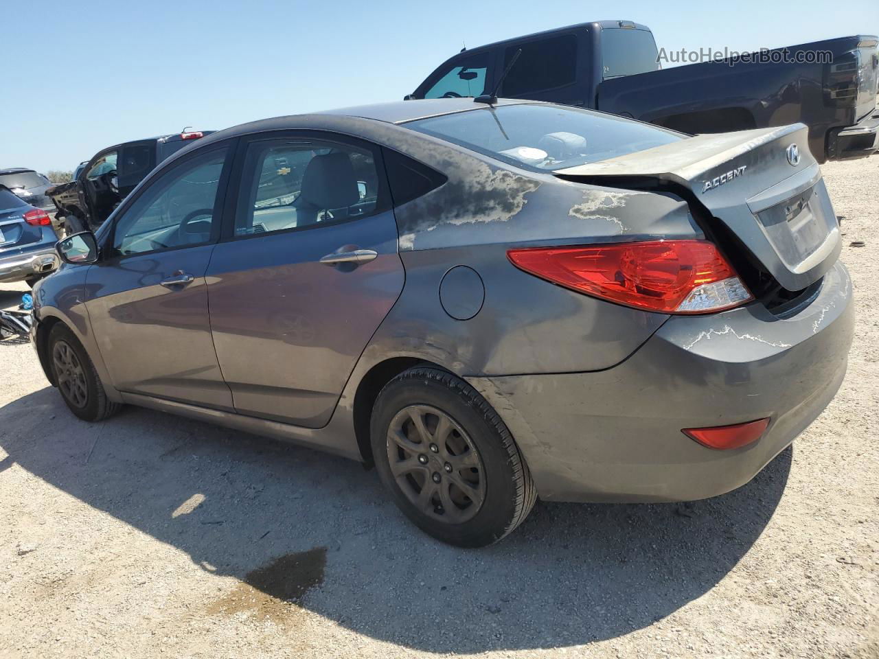 2014 Hyundai Accent Gls Gray vin: KMHCT4AE8EU637042