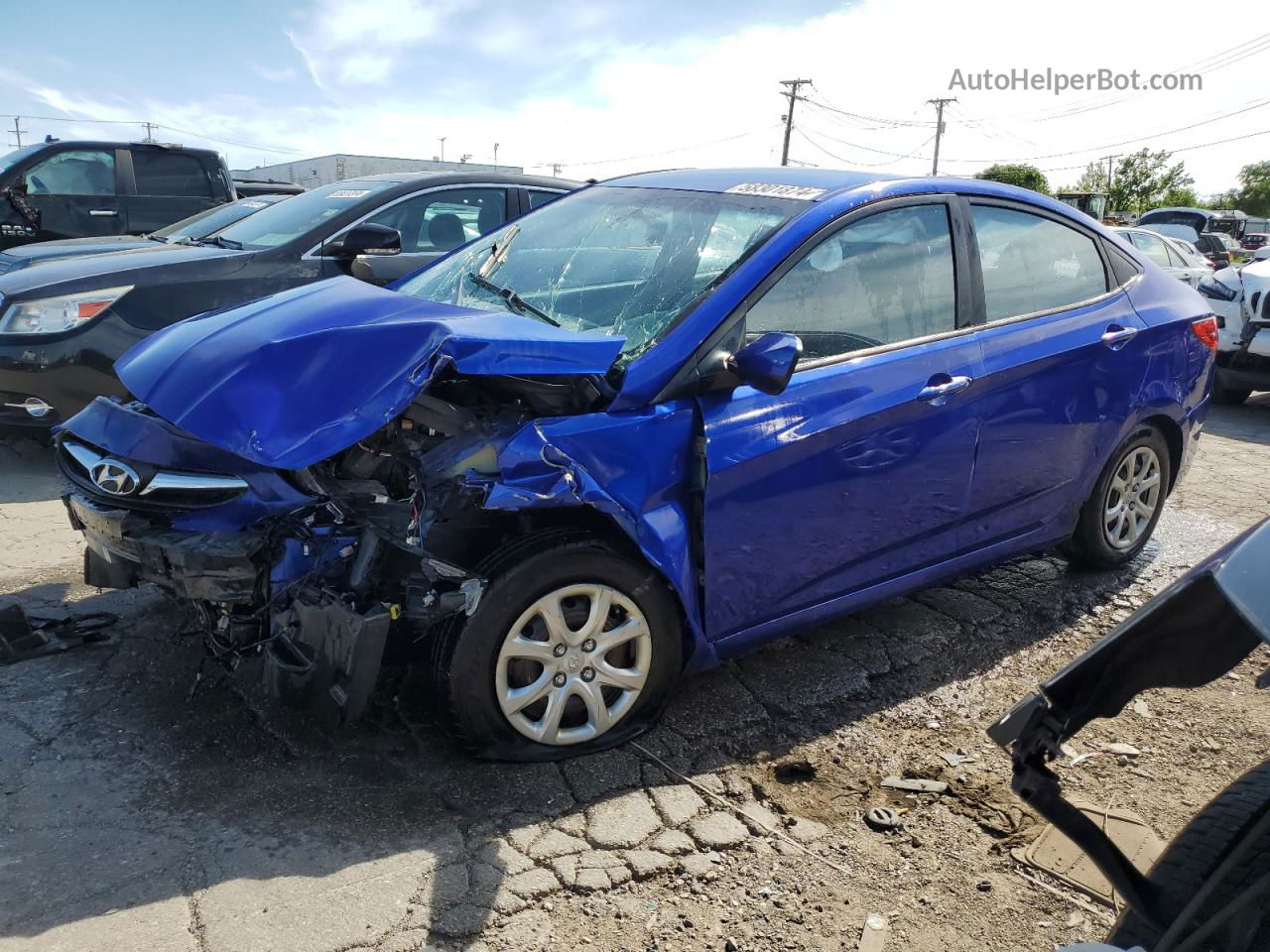 2014 Hyundai Accent Gls Blue vin: KMHCT4AE8EU692154