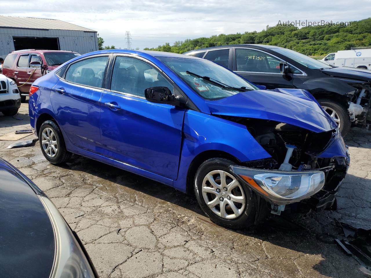 2014 Hyundai Accent Gls Blue vin: KMHCT4AE8EU692154