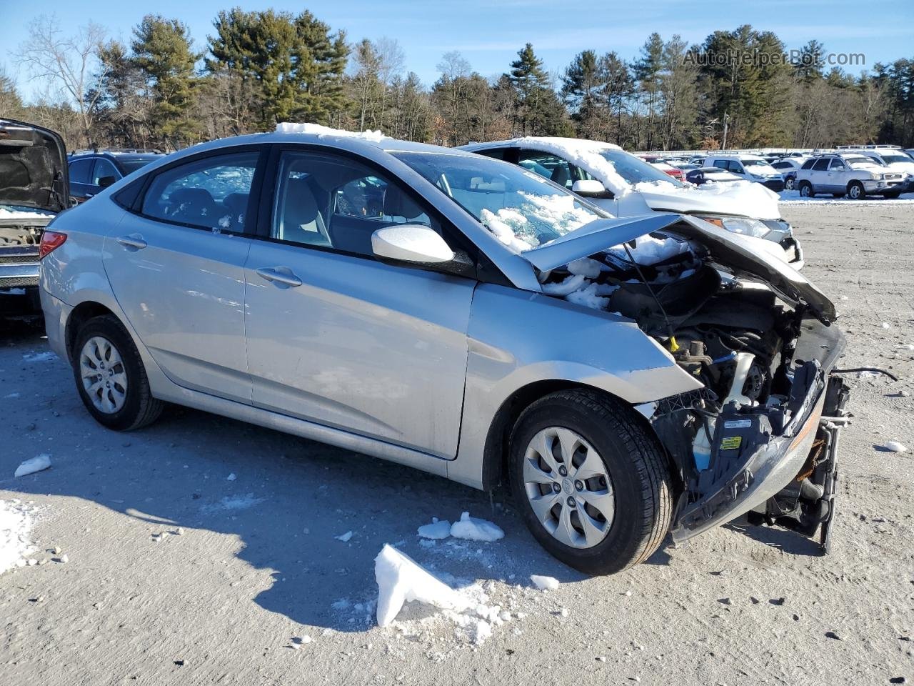 2015 Hyundai Accent Gls Silver vin: KMHCT4AE8FU797827