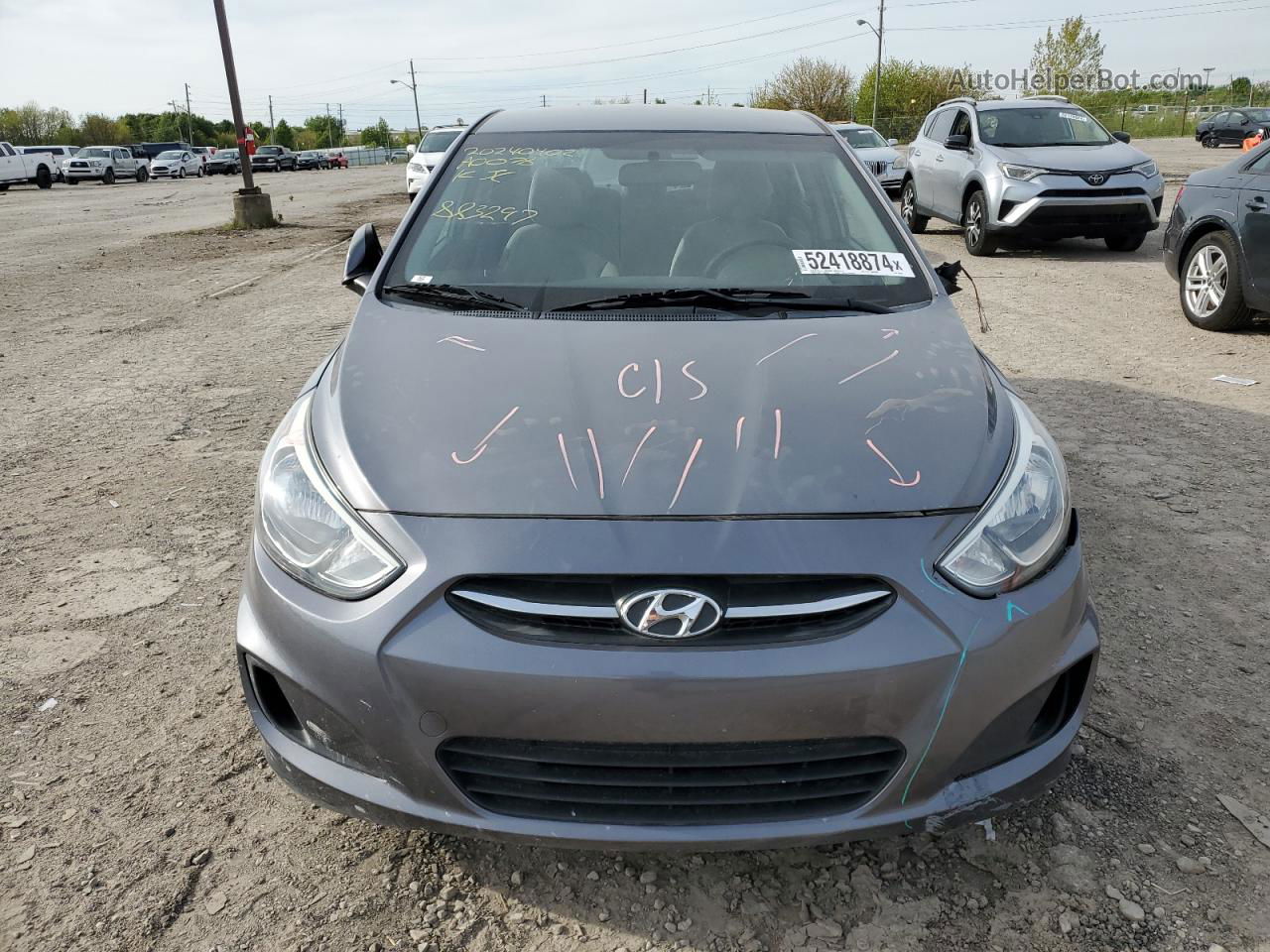 2015 Hyundai Accent Gls Gray vin: KMHCT4AE8FU883297