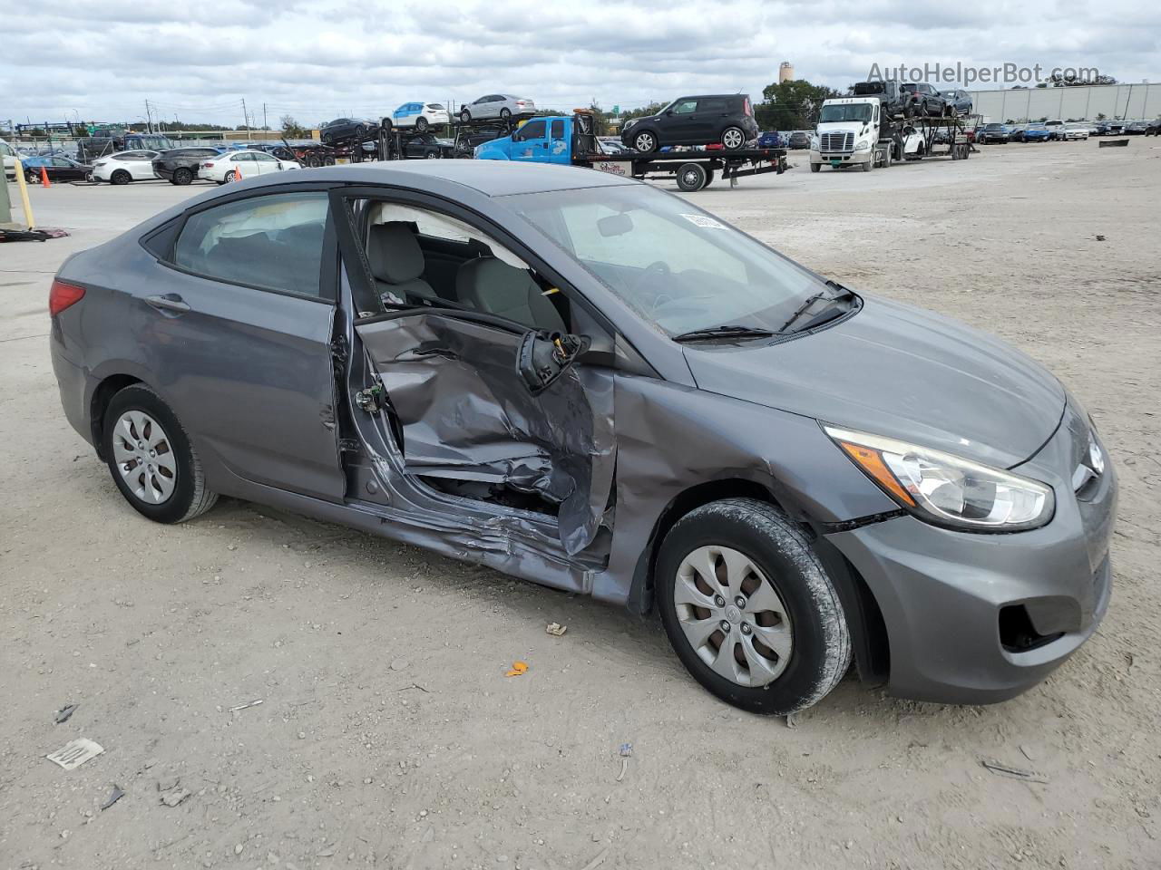 2015 Hyundai Accent Gls Gray vin: KMHCT4AE8FU901622