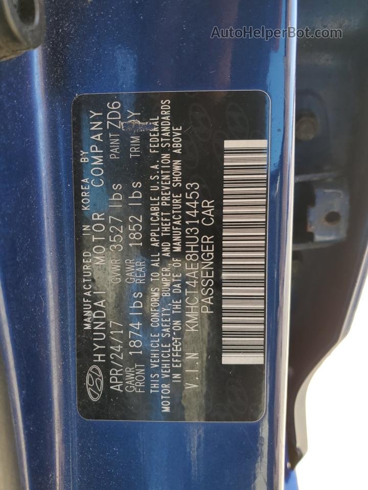 2017 Hyundai Accent Se Blue vin: KMHCT4AE8HU314453