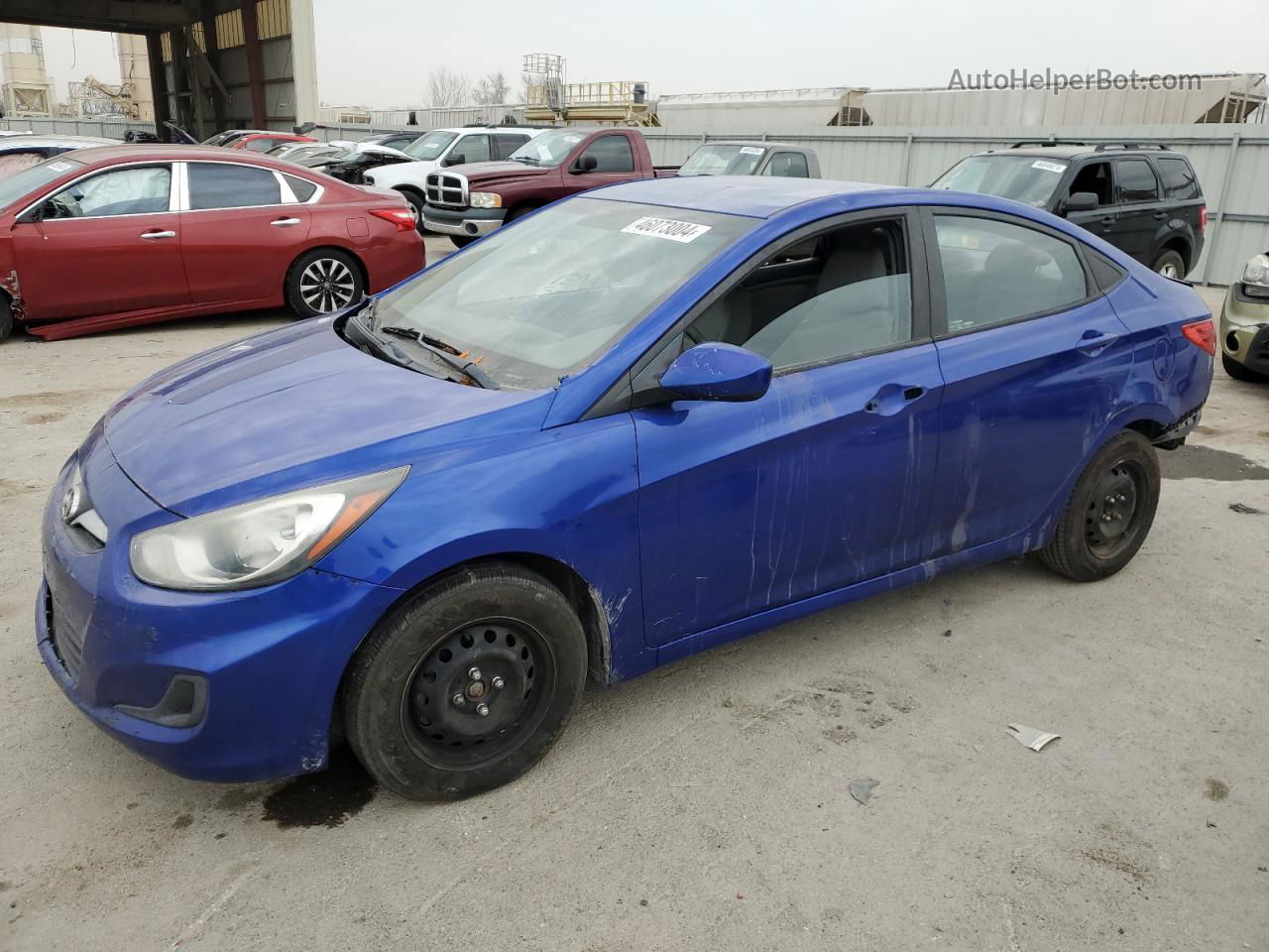 2014 Hyundai Accent Gls Blue vin: KMHCT4AE9EU642377