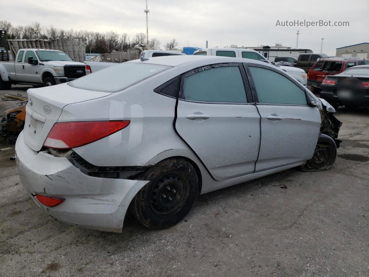 2015 Hyundai Accent Gls Silver vin: KMHCT4AE9FU875824