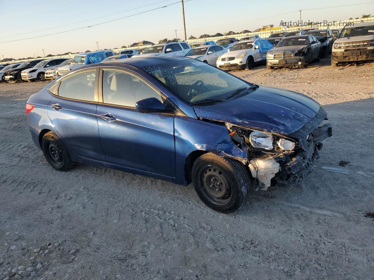 2015 Hyundai Accent Gls Blue vin: KMHCT4AE9FU884555