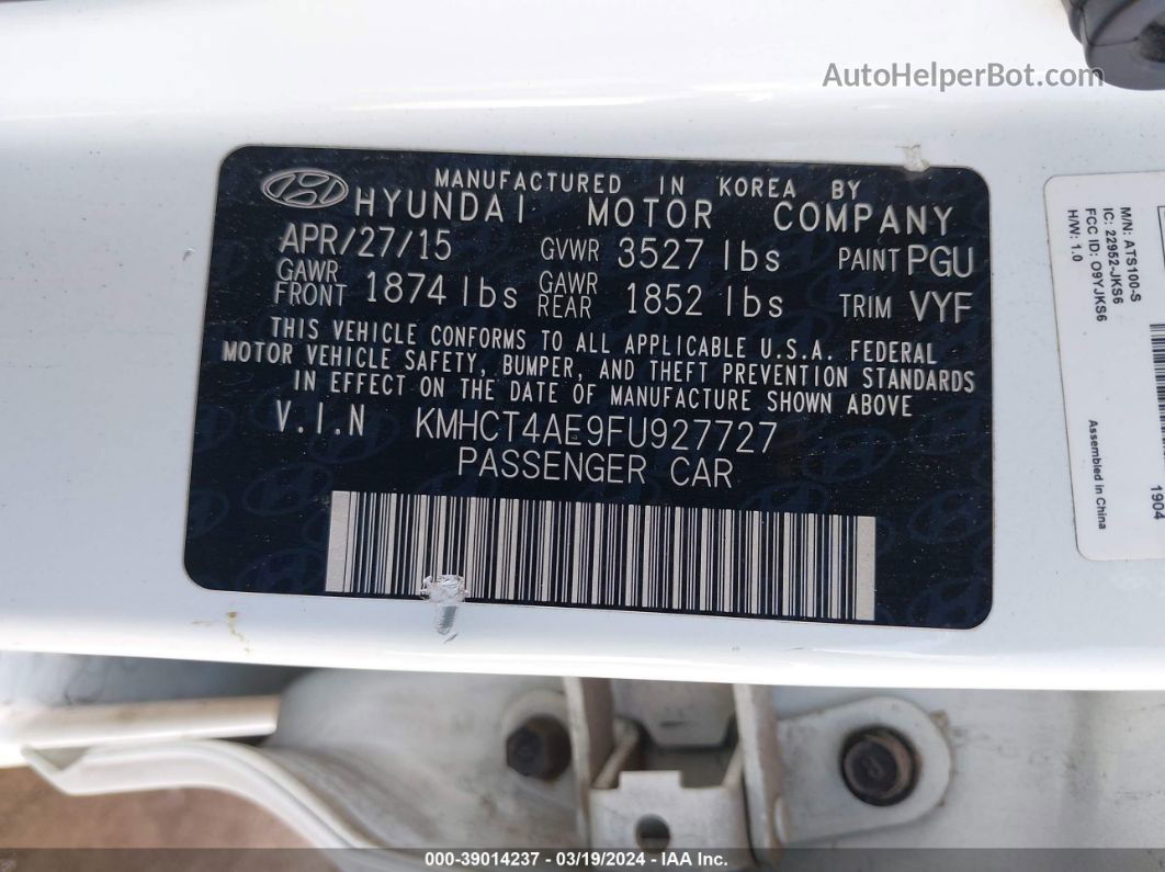 2015 Hyundai Accent Gls White vin: KMHCT4AE9FU927727