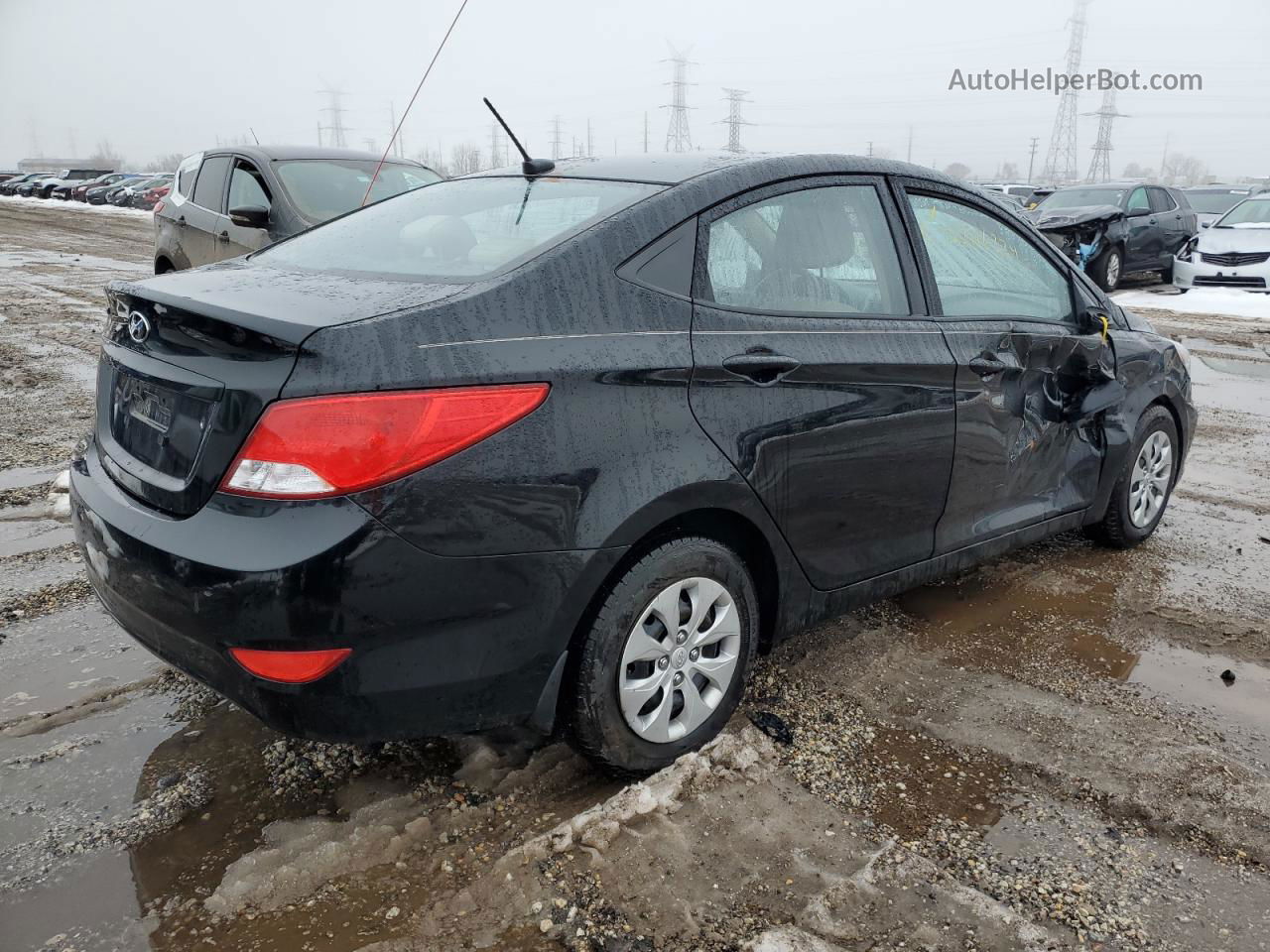 2016 Hyundai Accent Se Черный vin: KMHCT4AE9GU064025