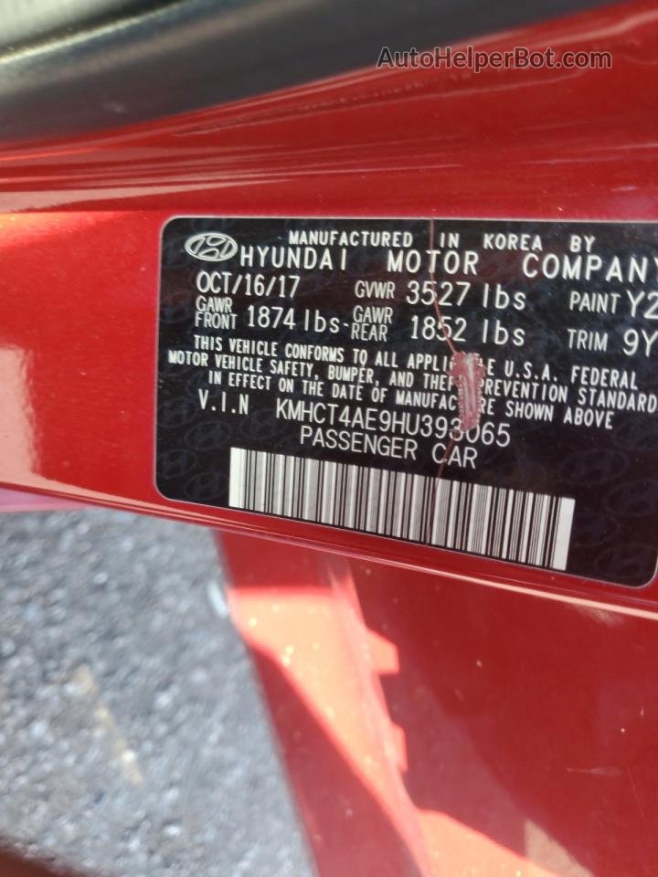 2017 Hyundai Accent Se Red vin: KMHCT4AE9HU393065
