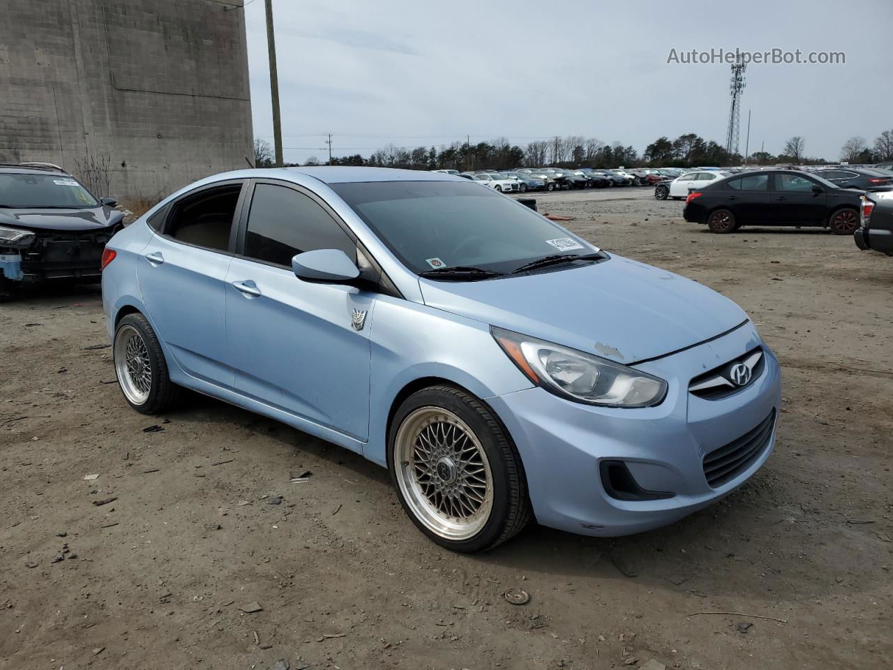 2013 Hyundai Accent Gls Синий vin: KMHCT4AEXDU331619