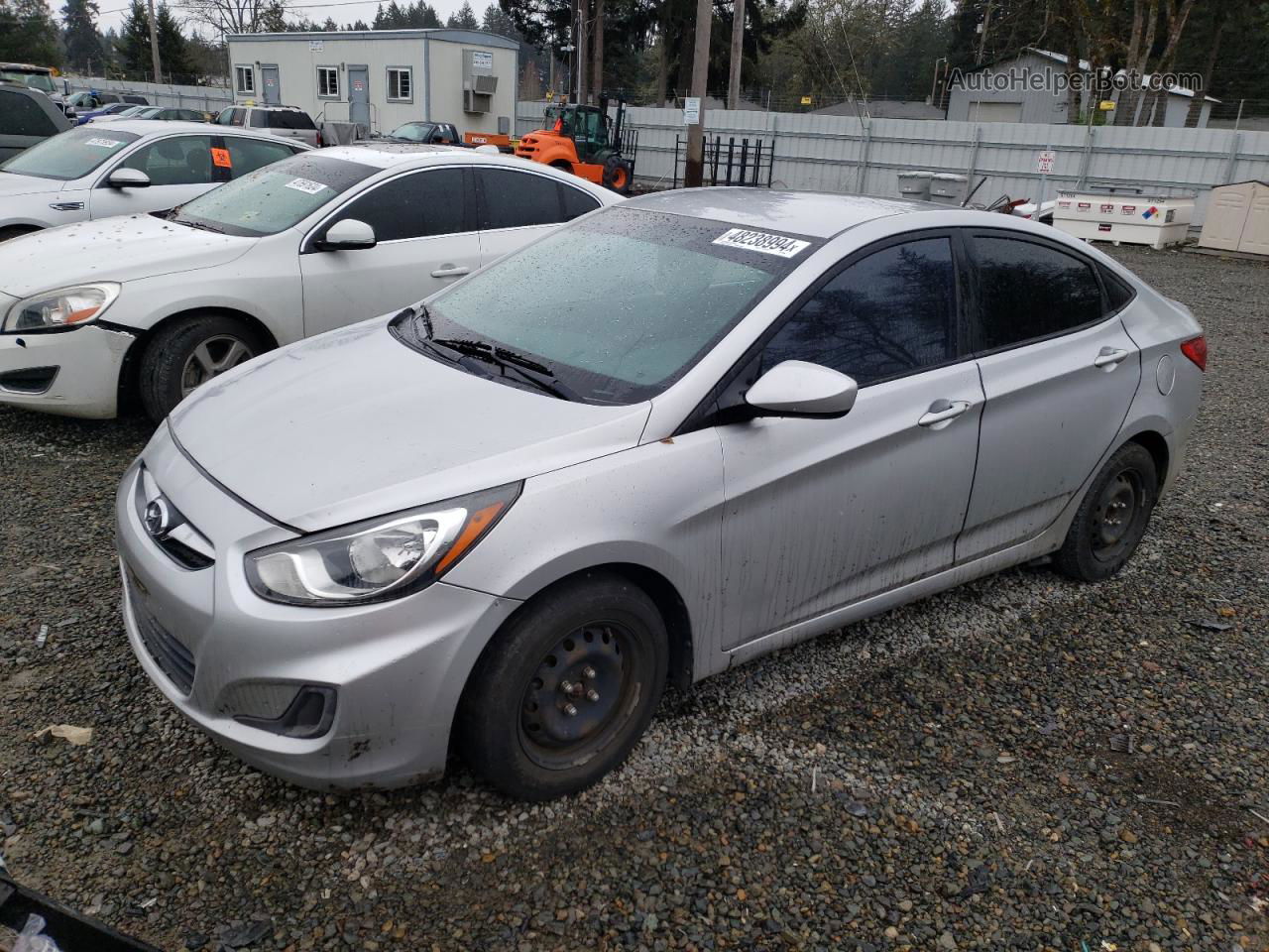 2013 Hyundai Accent Gls Silver vin: KMHCT4AEXDU386636