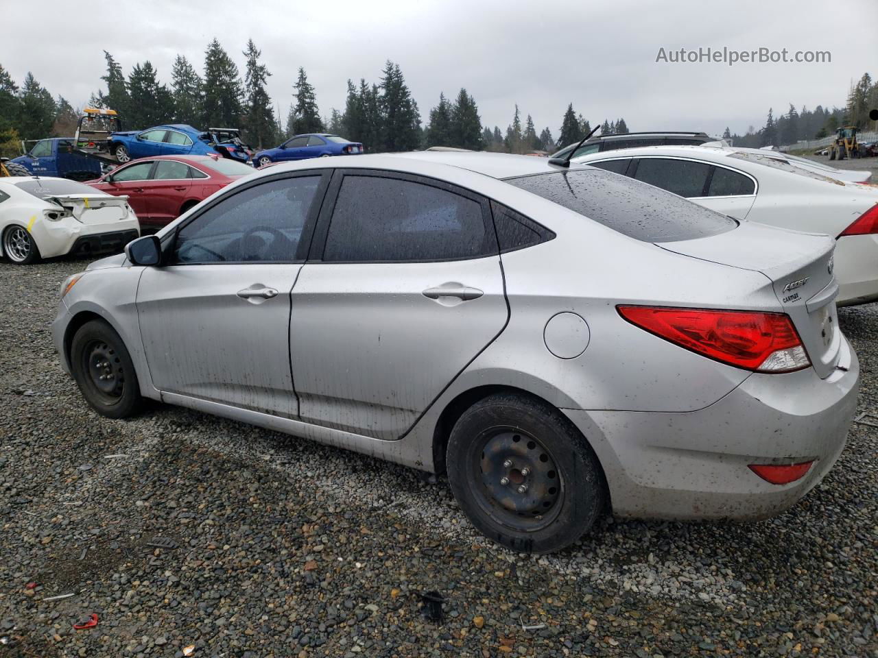 2013 Hyundai Accent Gls Silver vin: KMHCT4AEXDU386636