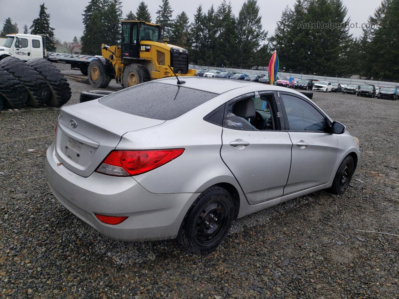 2013 Hyundai Accent Gls Silver vin: KMHCT4AEXDU386636