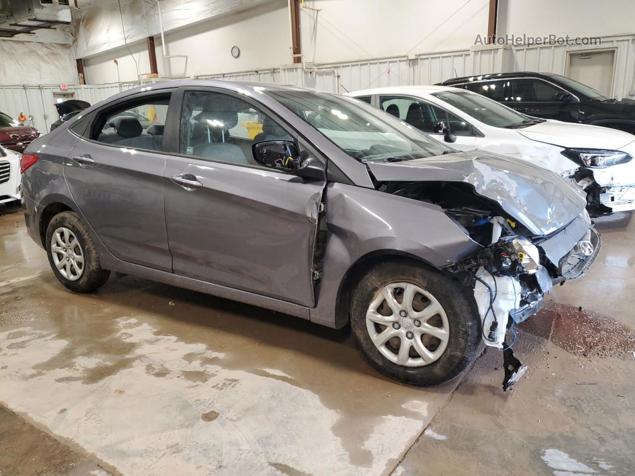 2014 Hyundai Accent Gls Gray vin: KMHCT4AEXEU724232