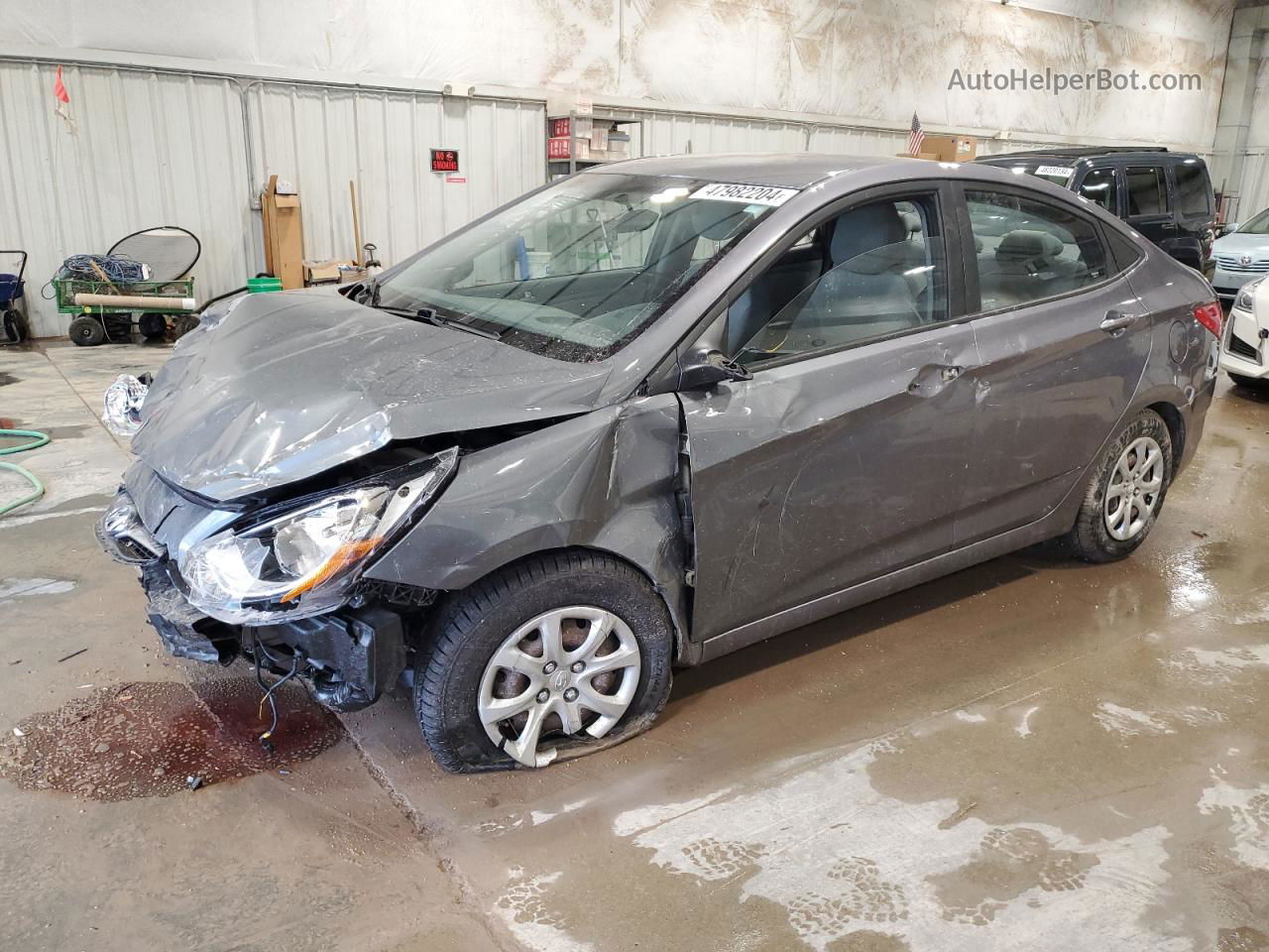 2014 Hyundai Accent Gls Gray vin: KMHCT4AEXEU724232