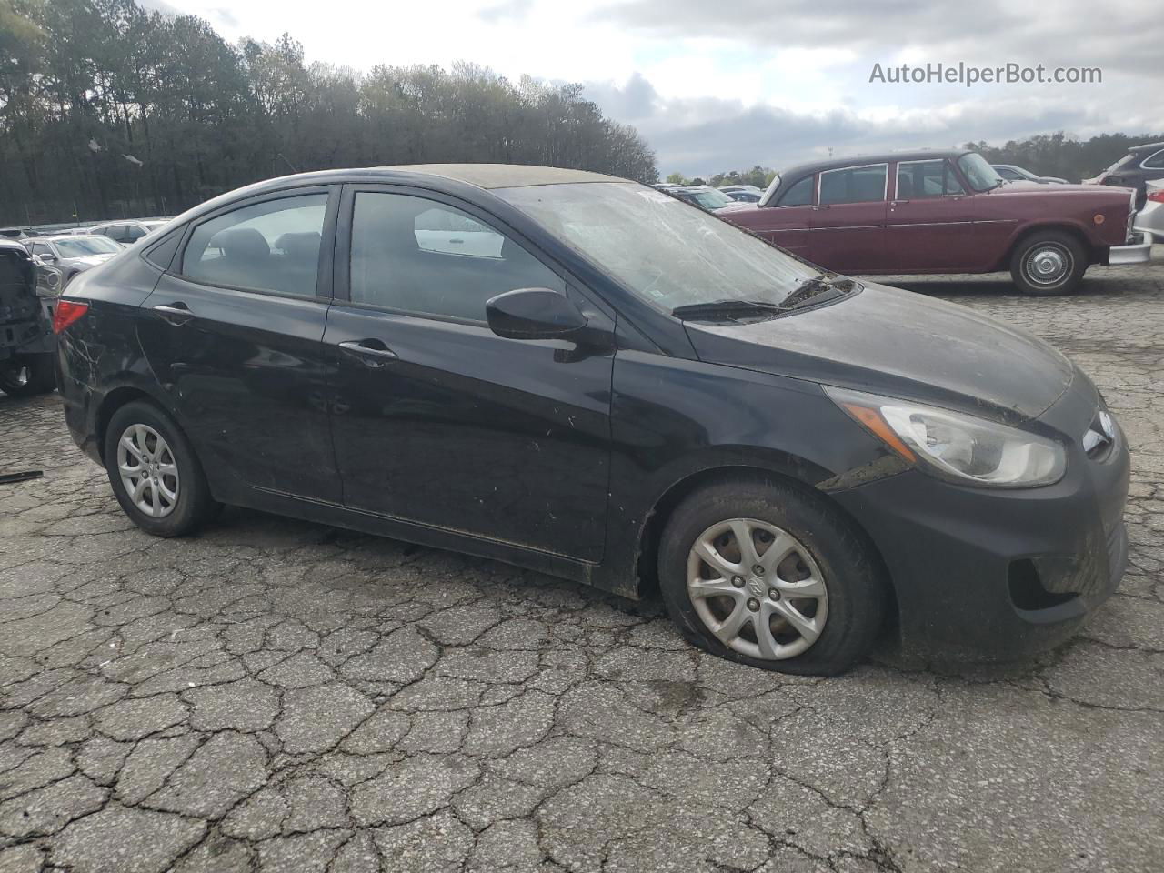 2014 Hyundai Accent Gls Black vin: KMHCT4AEXEU728619