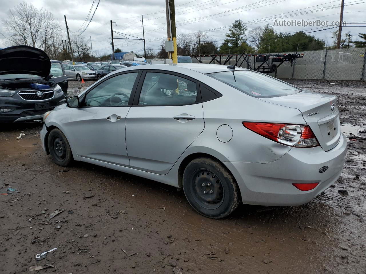 2014 Hyundai Accent Gls Серебряный vin: KMHCT4AEXEU739863