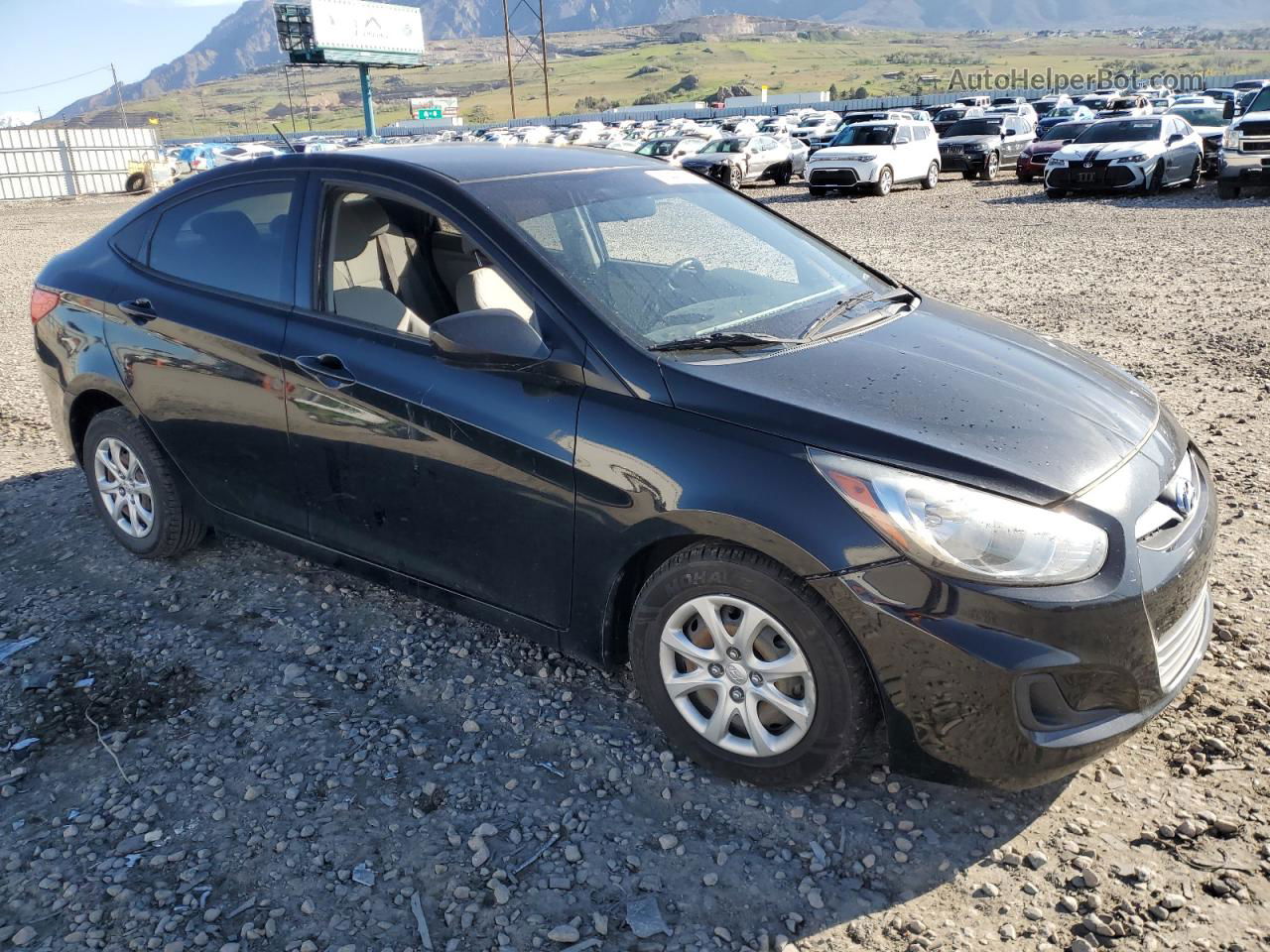 2014 Hyundai Accent Gls Black vin: KMHCT4AEXEU742827