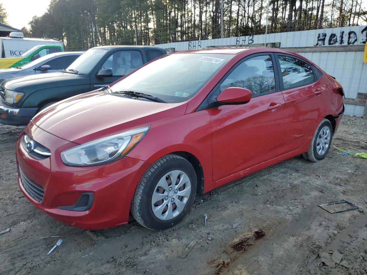 2015 Hyundai Accent Gls Red vin: KMHCT4AEXFU792614