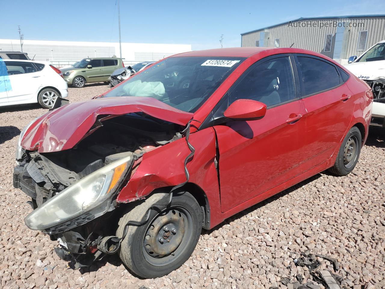 2015 Hyundai Accent Gls Red vin: KMHCT4AEXFU848194