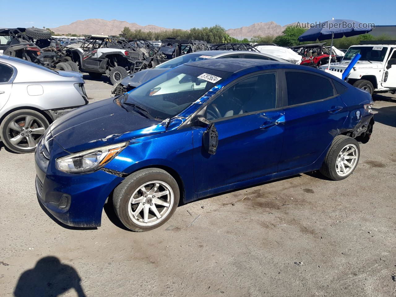 2015 Hyundai Accent Gls Blue vin: KMHCT4AEXFU915103