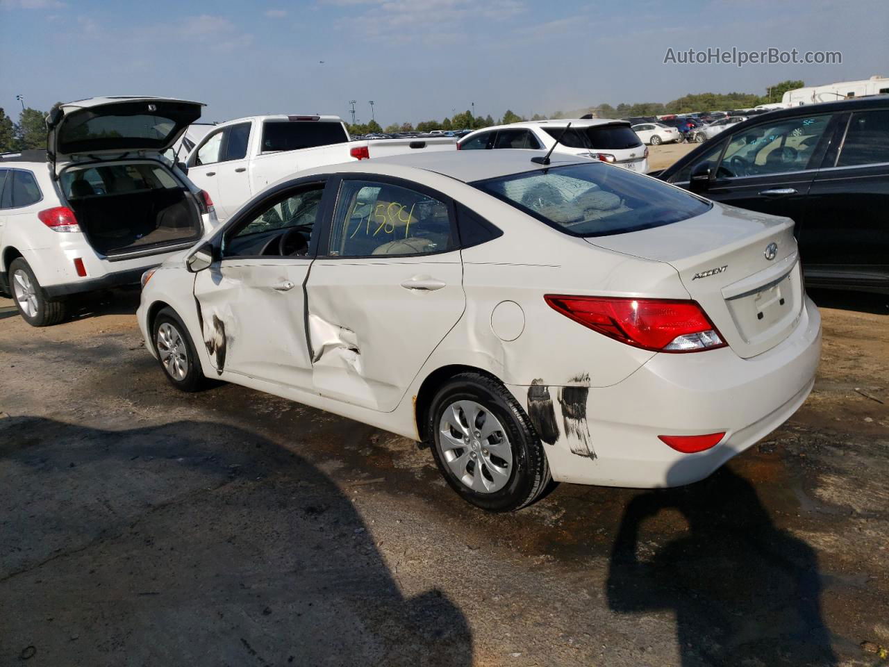 2015 Hyundai Accent Gls White vin: KMHCT4AEXFU933391