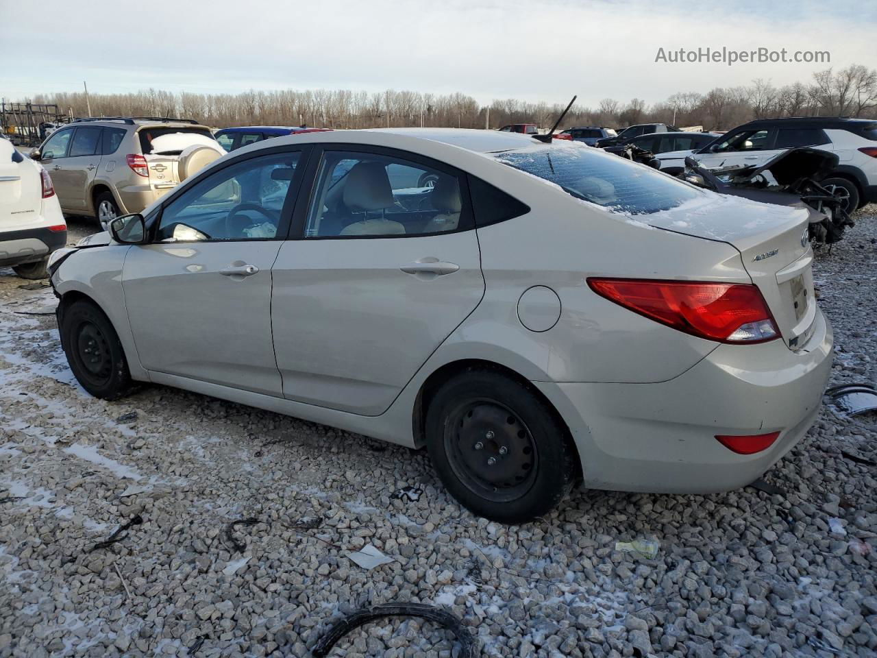 2015 Hyundai Accent Gls Beige vin: KMHCT4AEXFU934363