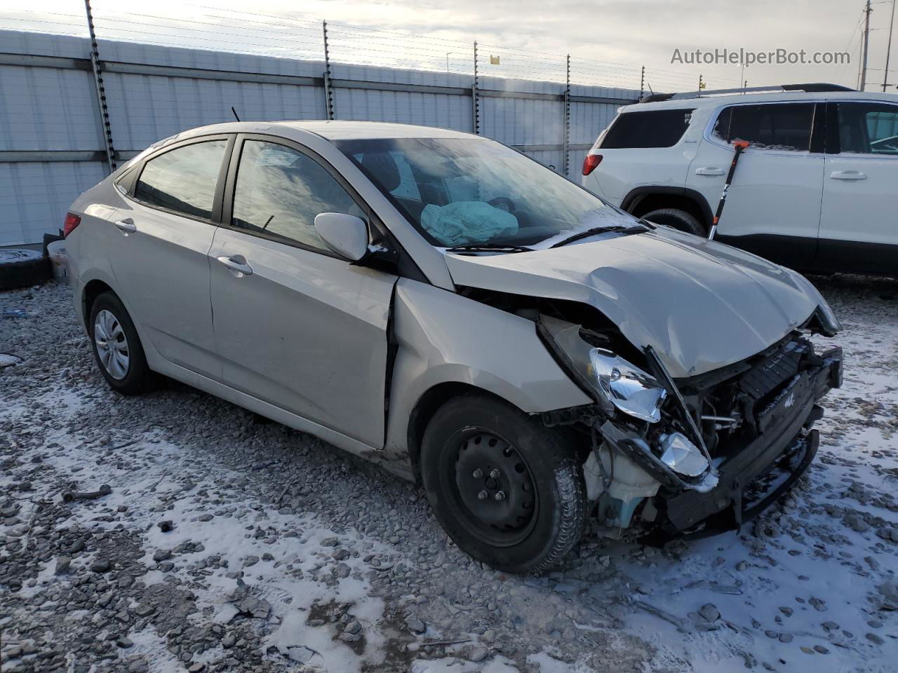 2015 Hyundai Accent Gls Beige vin: KMHCT4AEXFU934363