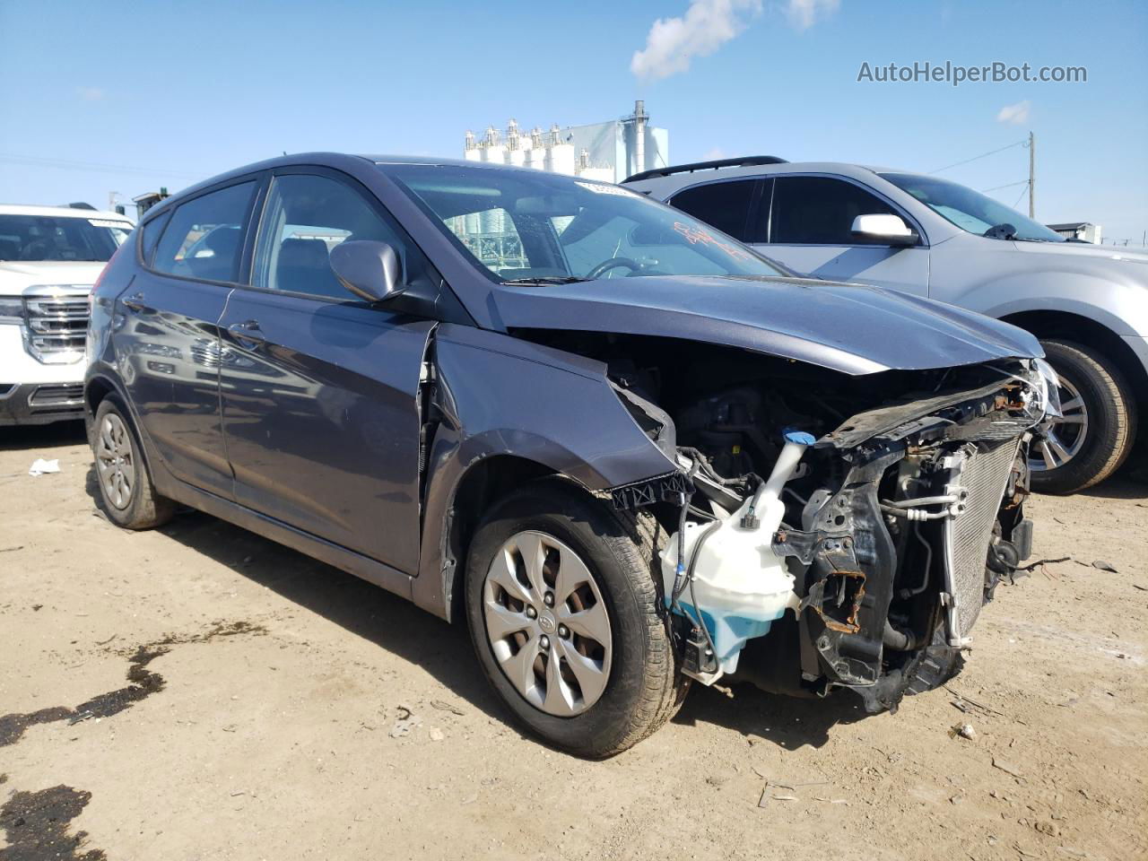 2015 Hyundai Accent Gs Gray vin: KMHCT5AE0FU228539