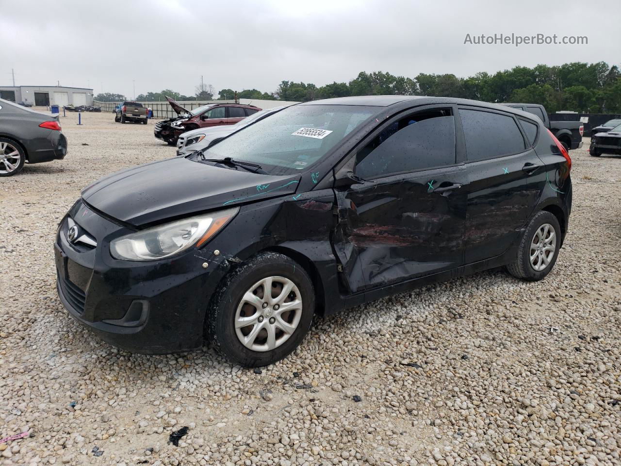 2013 Hyundai Accent Gls Black vin: KMHCT5AE2DU100140