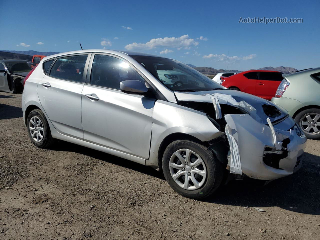 2014 Hyundai Accent Gls Silver vin: KMHCT5AE2EU181500