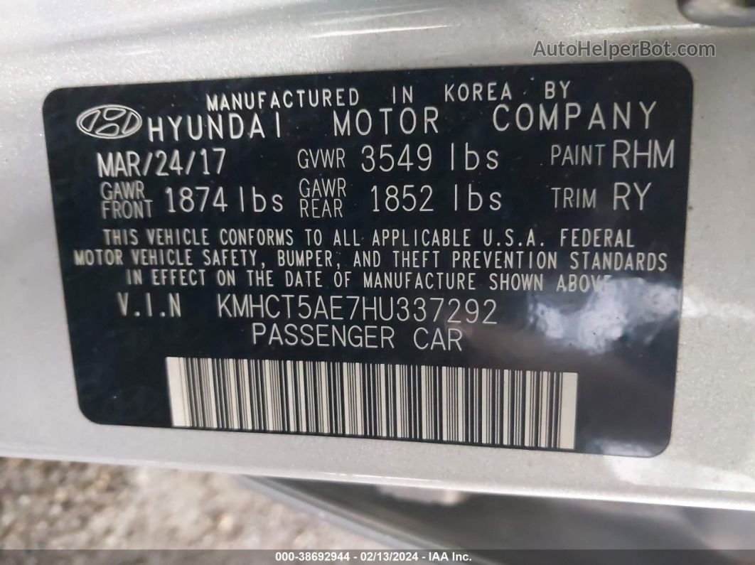 2017 Hyundai Accent Se Серебряный vin: KMHCT5AE7HU337292