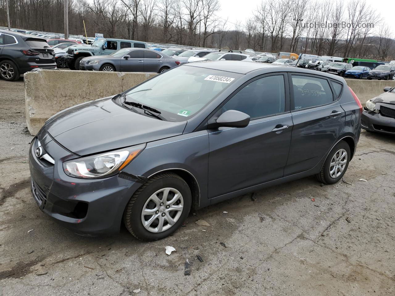 2013 Hyundai Accent Gls Gray vin: KMHCT5AE8DU060307