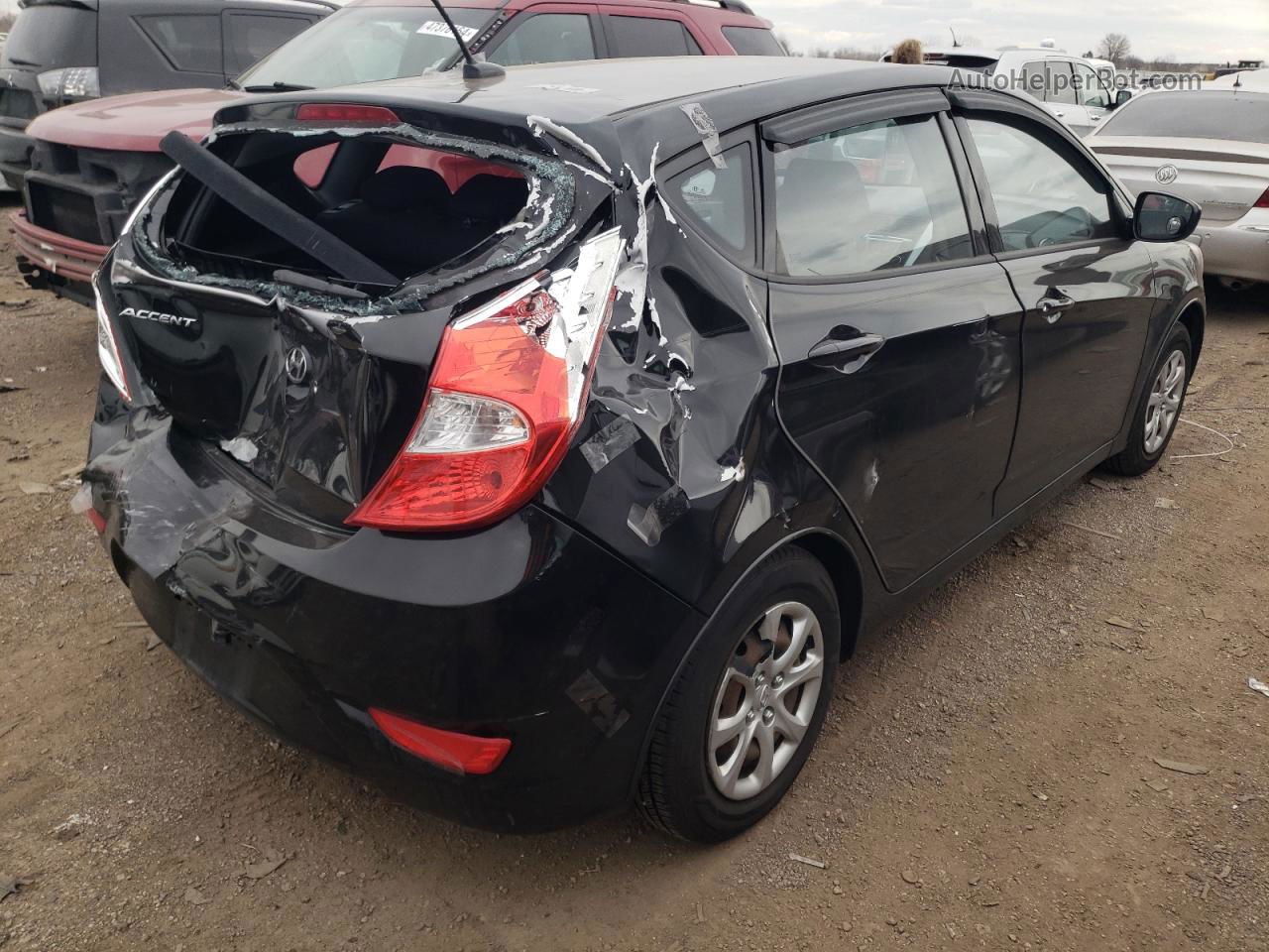 2013 Hyundai Accent Gls Black vin: KMHCT5AE9DU121986