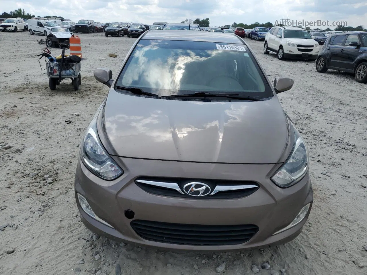 2013 Hyundai Accent Gls Желто-коричневый vin: KMHCU4AE0DU432293