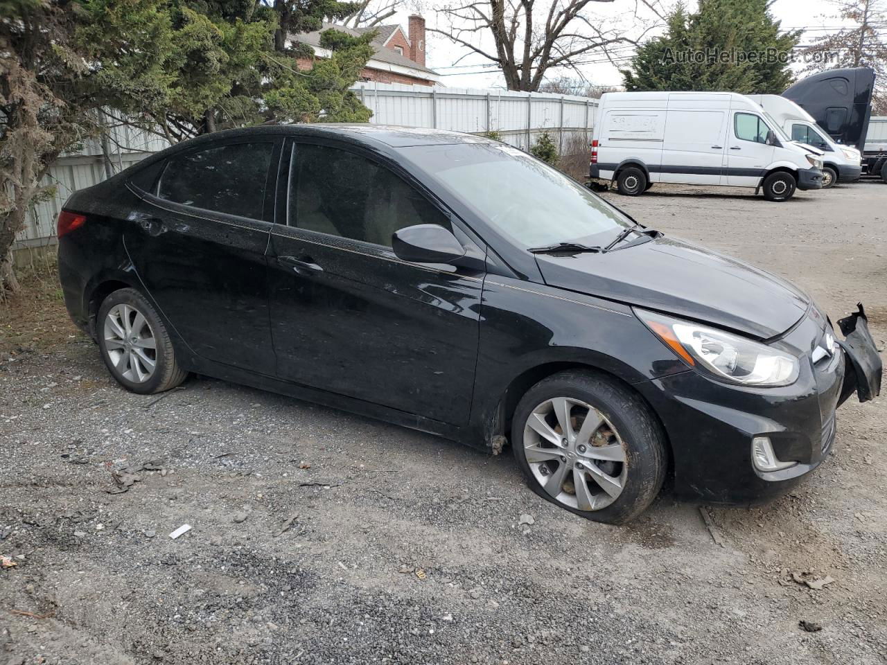 2013 Hyundai Accent Gls Black vin: KMHCU4AE1DU443738