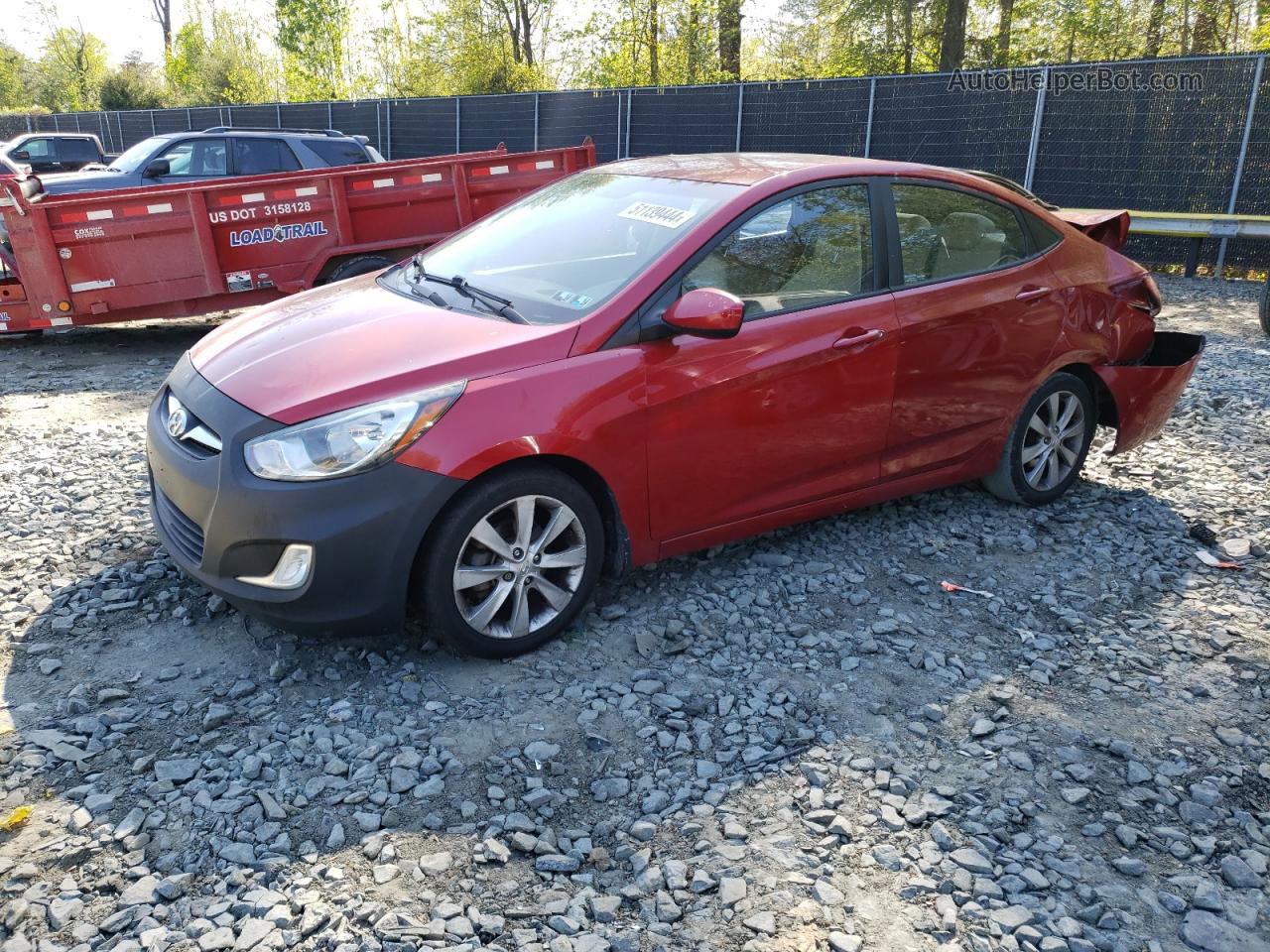 2013 Hyundai Accent Gls Red vin: KMHCU4AE3DU489409