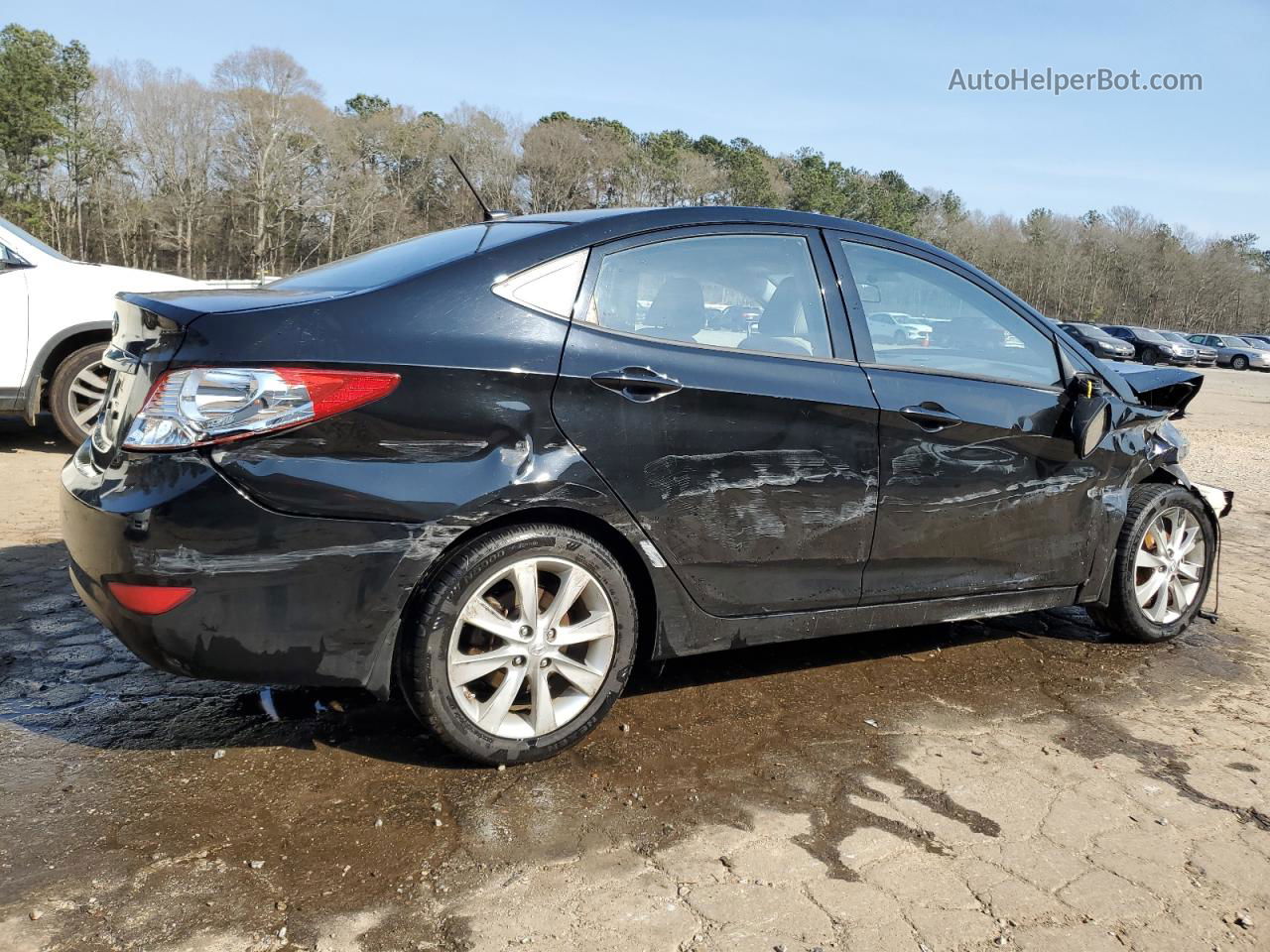 2014 Hyundai Accent Gls Black vin: KMHCU4AE3EU619416