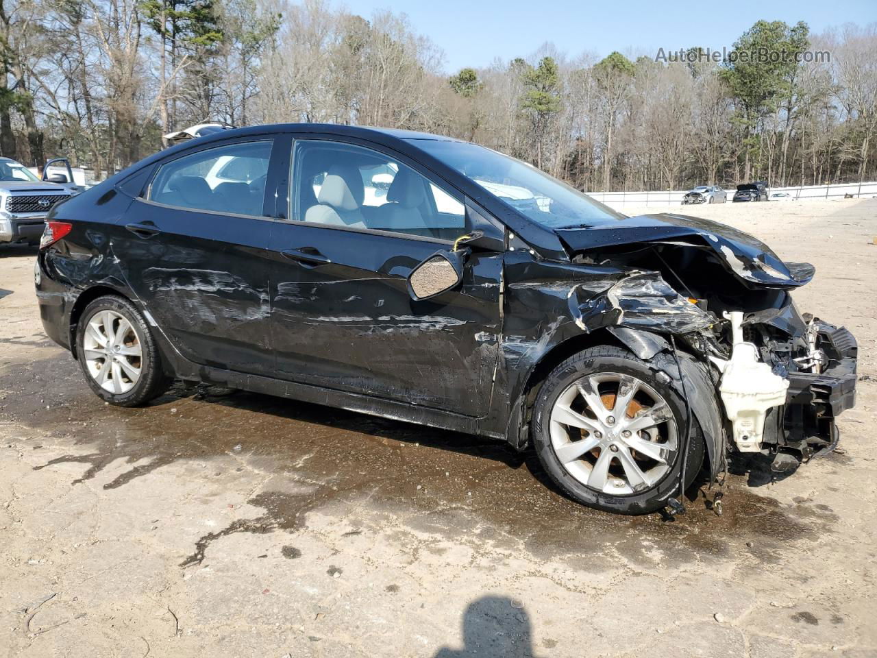 2014 Hyundai Accent Gls Black vin: KMHCU4AE3EU619416