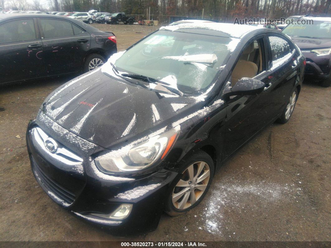 2013 Hyundai Accent Gls Black vin: KMHCU4AE5DU306155