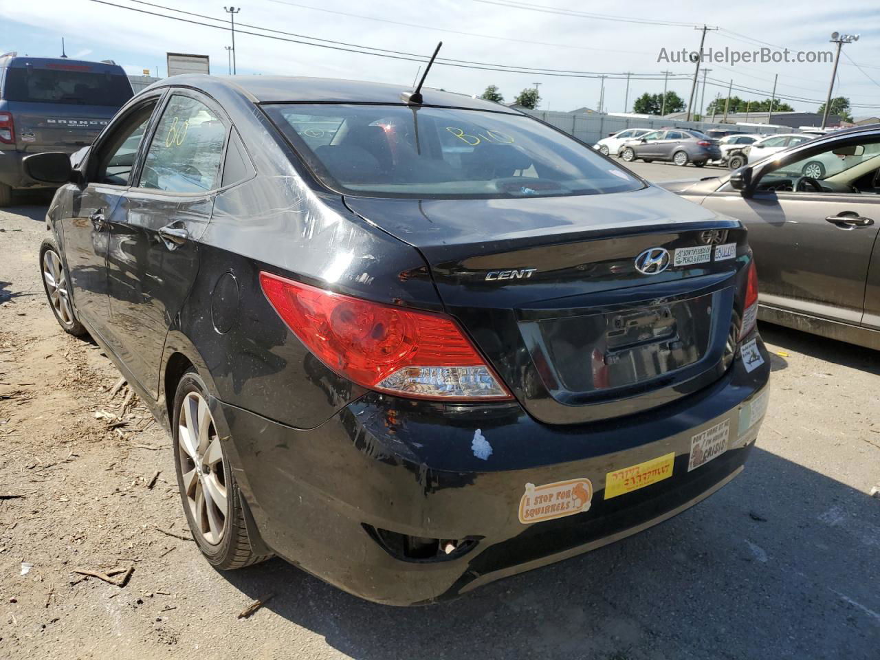 2013 Hyundai Accent Gls Black vin: KMHCU4AE5DU444407