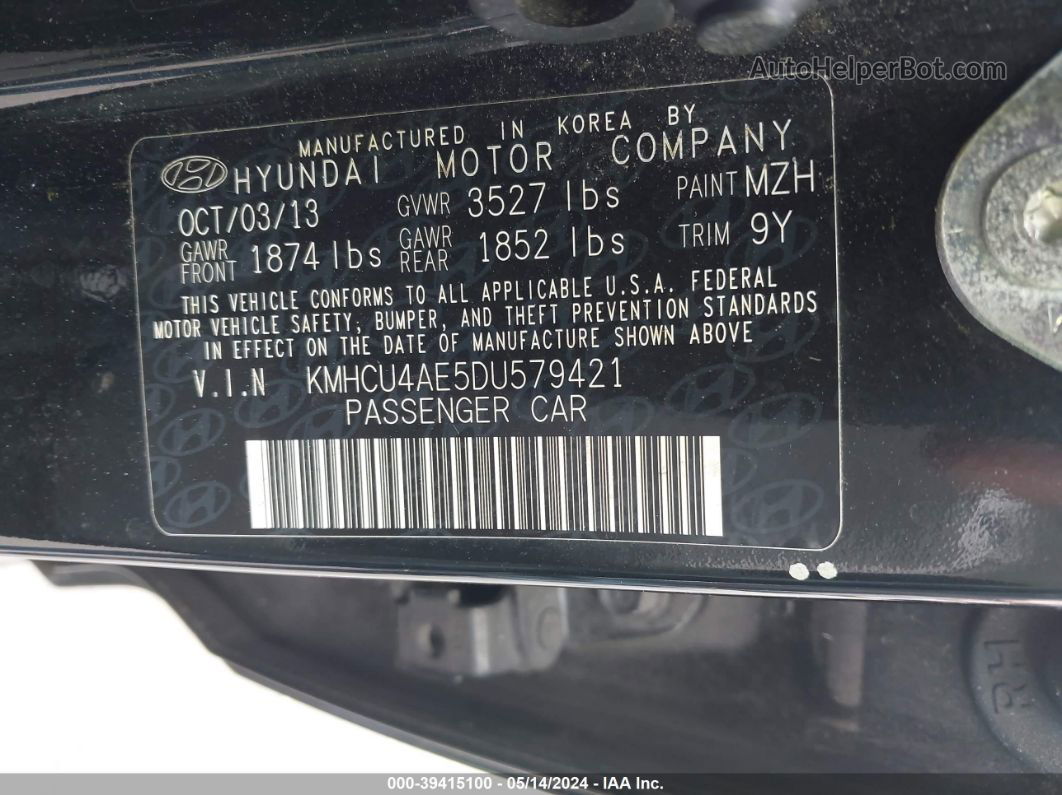 2013 Hyundai Accent Gls Черный vin: KMHCU4AE5DU579421