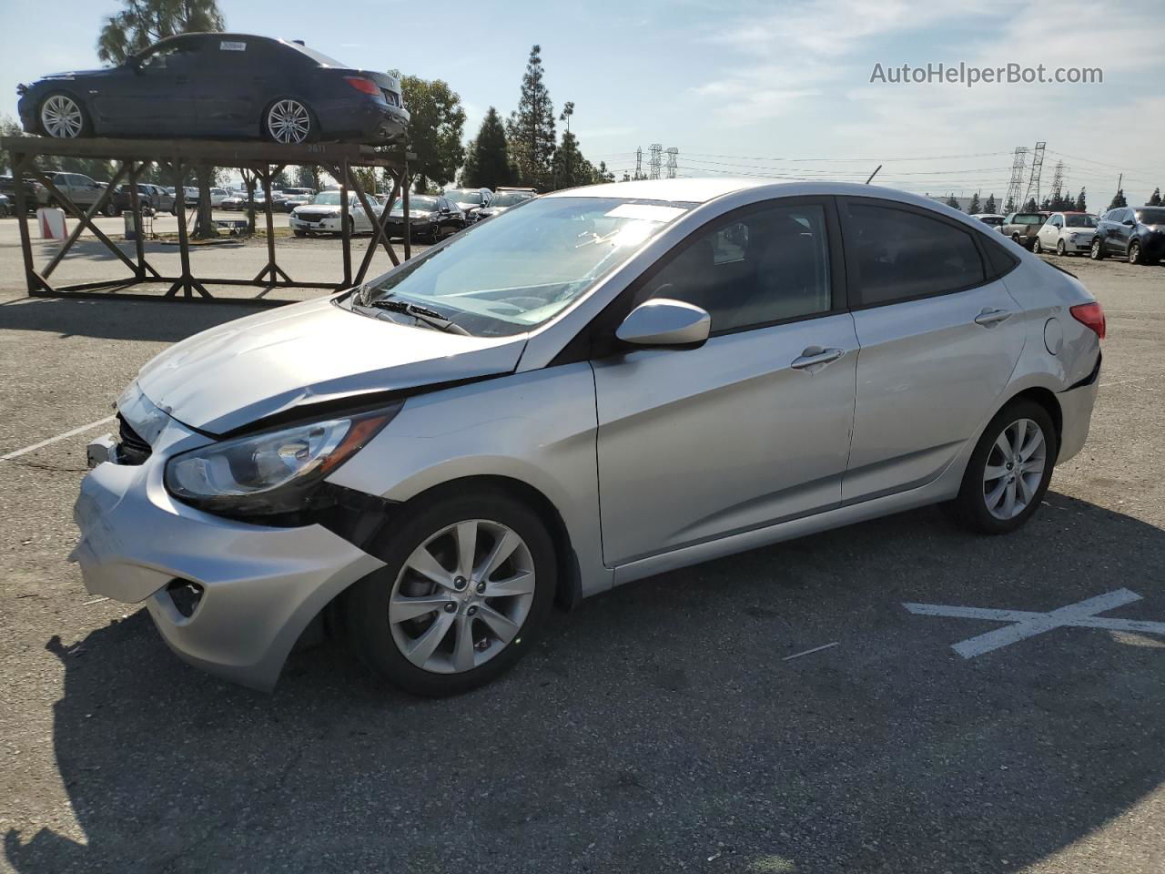 2013 Hyundai Accent Gls Silver vin: KMHCU4AE6DU315334